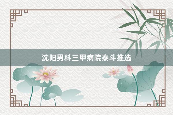 沈阳男科三甲病院泰斗推选
